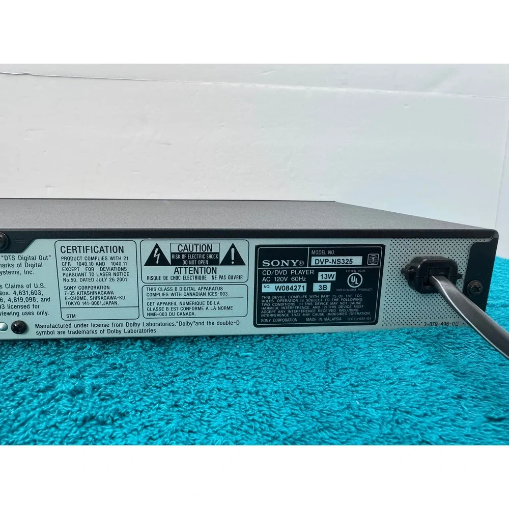 Sony DVP-NS325 DVD CD Player Black Precision Drive 2 Dolby Digital with Remote